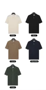 Men's breathable ice silk knitted Polo shirts in multiple solid colors for summer