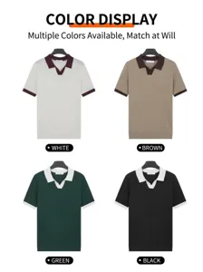 Premium men's ice silk cooling Polo shirts available in white brown green and black colors