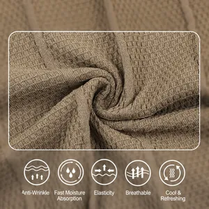 Breathable ice silk cooling knit fabric detail for men's summer business casual t-shirt