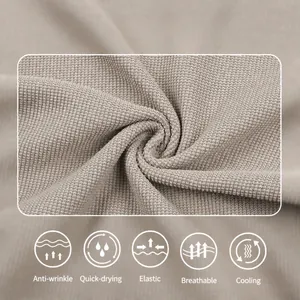 Men's ice silk polo shirt close-up of breathable knit fabric with cooling properties