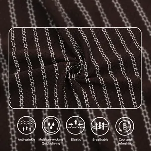 Close-up of men's ice silk polo shirt fabric with breathable striped knit texture