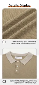 Detailed macro view of breathable knitted fabric texture and contrast polo collar
