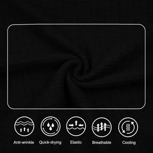 Close-up of breathable black ice silk knitted fabric texture for men's polo shirt