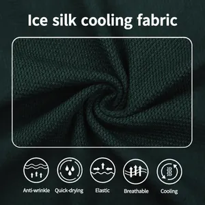 Close-up of breathable ice silk cooling fabric for men's summer knit polo shirt