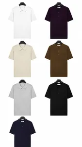 Showcase of men's breathable ice silk polo shirts available in seven versatile colors