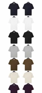 Multi-color men's knitted Polo shirts showing front and back views in breathable ice silk