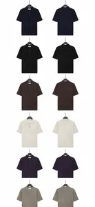 Front and back views of men's breathable ice silk knitted Polo shirts in various colors