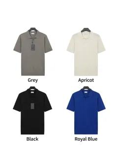 Collection of breathable ice silk knit polo shirts for men in four essential colors.
