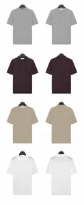 Detailed front and back views of men's breathable ice silk polo shirts in four colors