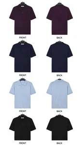 Multi-color men's ice silk polo shirts showing front and back views in a flat lay display.