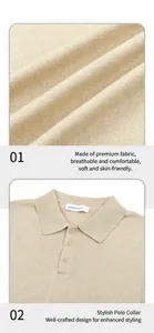 Close-up of breathable knit fabric and elegant collar detail of a men's polo shirt.