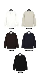 Detail view showing color options for men's long-sleeve polo knit sweater