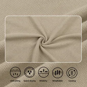Detailed macro texture of breathable ice silk cooling fabric for premium men's polo shirts