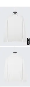 Voor- en achteraanzicht van een premium witte coltrui voor heren op een hanger