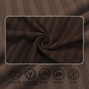 Macro detail of breathable brown ice silk knit fabric for men's luxury polo shirt