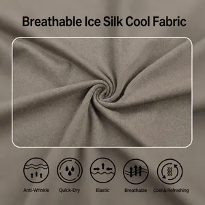 Close-up detail of breathable ice silk fabric for men's cooling knit polo shirt