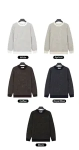 Detailed color options for the men's classic textured crewneck knit sweater collection