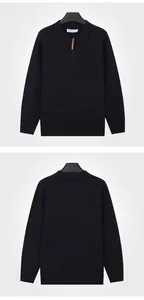 Vues avant et arrière d'un pull en maille bleu roi pour homme avec fermeture éclair partielle