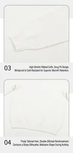 Détail macro des poignets et de l'ourlet côtelé d'un pull blanc en maille gaufrée.
