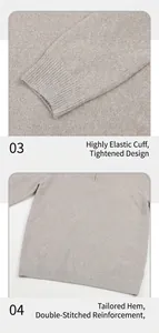 Détail du pull en maille demi-zip pour homme avec poignets côtelés et ourlet renforcé
