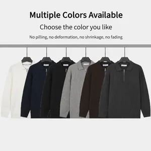 Maglioni da uomo in maglia con mezza zip disponibili in sei diversi colori solidi