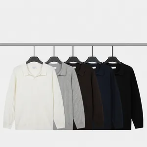 Elegante langärmelige Strick-Poloshirts in mehreren Farben für Business-Casual-Stil.