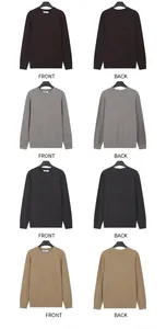 Viste anteriore e posteriore di maglioni da uomo in quattro colori classici.