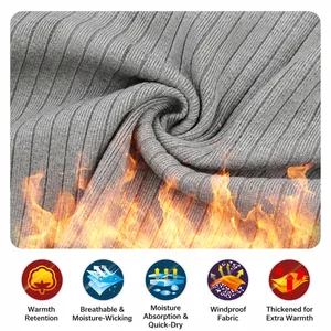 Nahaufnahme von grauem Rippstrickstoff für ein hochwertiges Langarm-Business-Poloshirt
