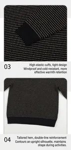 Detailed macro shots of knitted sweater cuffs and reinforced hem with textured pattern