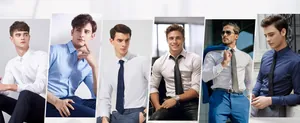 Collage de chemises habillées à manches longues pour hommes en divers coloris unis