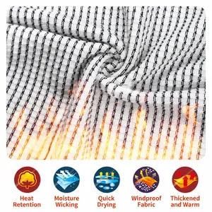 High-quality close-up of a men's winter knit sweater with a textured thermal fabric pattern.