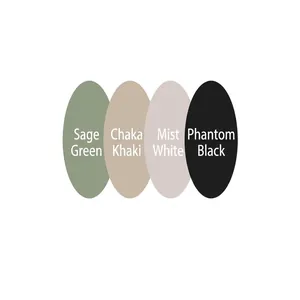Color swatch showing green, khaki, white, and black options for men's casual trousers