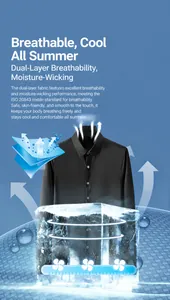 Détail macro d'une chemise en satin noir pour homme montrant le tissu et la respirabilité