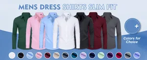 Sélection de chemises habillées extensibles à manches longues pour hommes en divers coloris