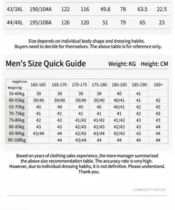 Men's size guide and measurement chart for casual stand collar Henley shirt