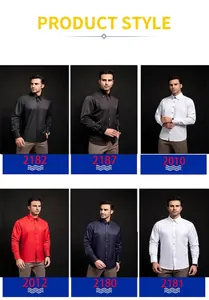 Variety of premium men's business casual long-sleeve shirts with diamond buttons