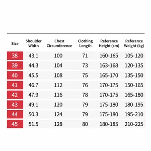 Tableau des tailles complet pour chemises business homme avec mesures poitrine et longueur.