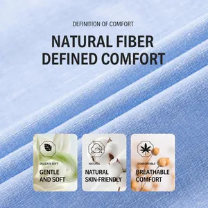 Détail du tissu en mélange de lin et modal bleu clair pour chemises d'hommes, doux