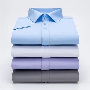 Premium ice silk and modal short-sleeved business shirts for men in assorted colors