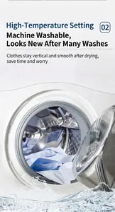 Machine washable light blue bamboo fiber shirt for men inside a white washing machine