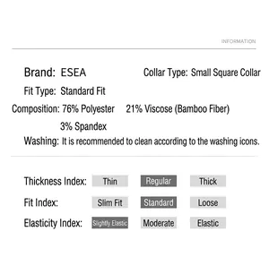 Product details and material composition chart for men's bamboo fiber short sleeve shirt
