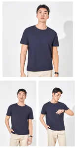 Detailweergave van heren marineblauw sneldrogend ijshuid ademend T-shirt korte mouwen