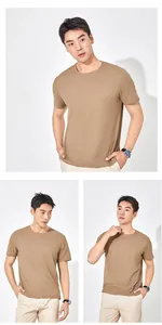 Gedetailleerd overzicht van ademend heren t-shirt met korte mouwen in kaki