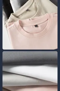 Close-up detail of soft Lyocell Tencel men's T-shirts showing collar and fabric texture