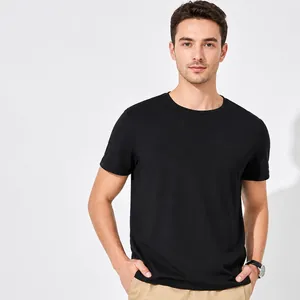 Heren zwart shirt met korte mouwen van ijszijde, sneldrogend en ademend materiaal