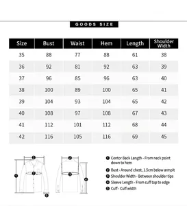 Comprehensive size guide and measurement chart for bamboo fiber long-sleeved shirts