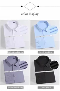 Professional bamboo fiber long sleeve dress shirts in multiple classic business colors