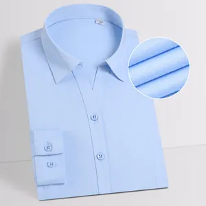 Women Bamboo Fiber Slim Fit Business Shirt Non-Iron Solid Color Long Sleeve Professional Office Blouse Work Top