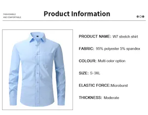 Especificaciones detalladas del producto para camisa elástica de manga larga azul
