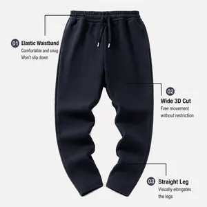 Heren joggingbroek van wol-zijdemix met elastische taille en rechte pijpen